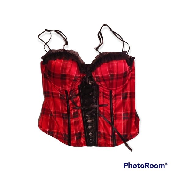 Delicates Plaid Corset Lingerie 36B - Picture 1 of 6